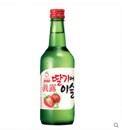 真露韩国进口草莓味烧酒13度360ml*4瓶果酒女生低度微醺非清酒 果味烧酒 低度微醺