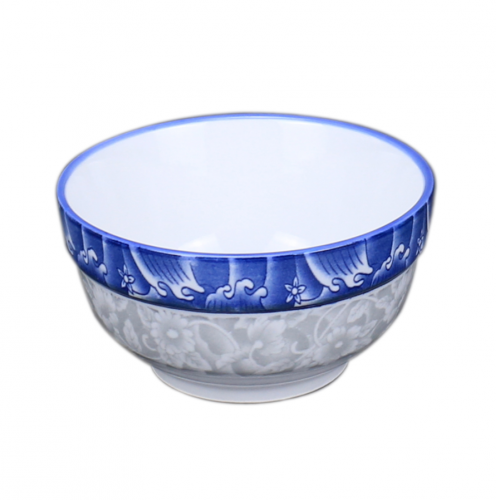Потовщена синьо-біла порцелянова миска для рису діаметр 7" (18см)