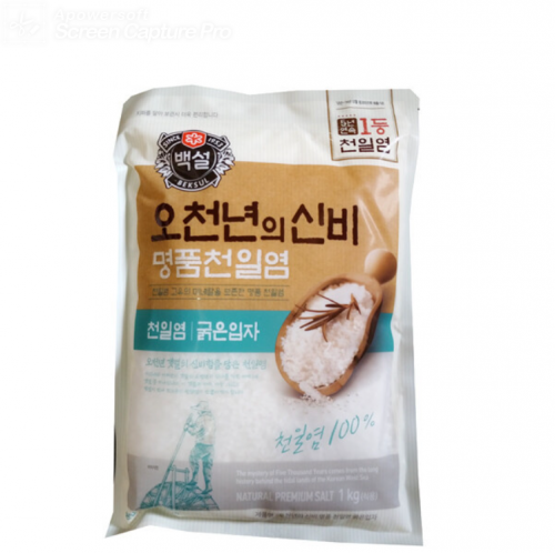韩国BEKSUL 食盐 白雪牌 海盐 盐粗颗粒1kg