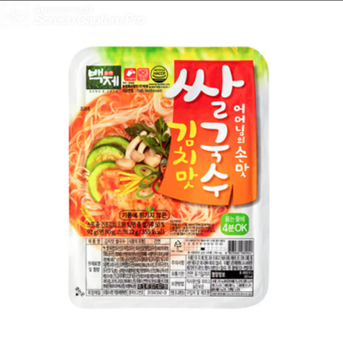 韩国百济风味细米粉拉面92G盒包装韩式传统特色泡菜味