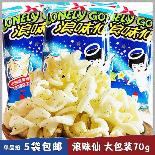 Want Want Wave Flavour Immortal картопляний рулет 70г Пастораль Овочевий смак Puffed Дитячі закуски