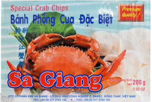 Рисовые чипсы Sa Giang со вкусом краба 200г