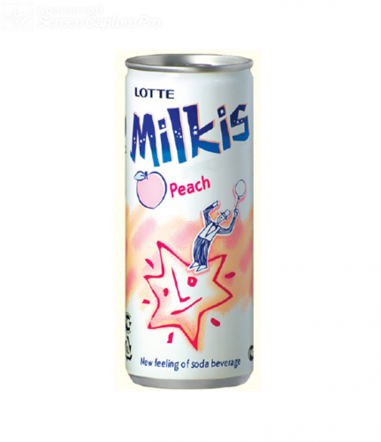 韩国进口饮料 乐天牛奶碳酸饮料250ml苏打汽水妙之吻milkis饮品 水蜜桃味