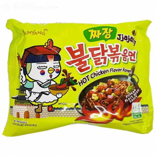 Лапша рамон очень острая Бульдак Jjajang Samyang 140g