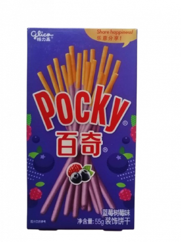 Палички Pocky з чорнично-малиновим смаком